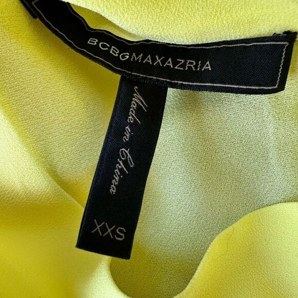 🎉5 for $45🎉 BCBGMAXAZRIA dress size XXS yellow - Picture 7 of 8